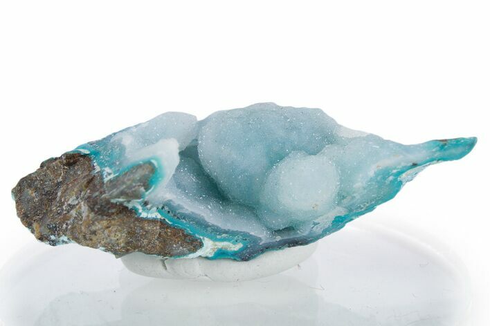 Sparkling Druzy Quartz on Chrysocolla - DR Congo #347482